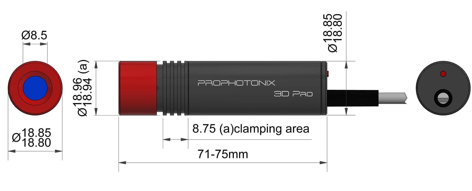 3D PRO Fixed Focus line drawing 1